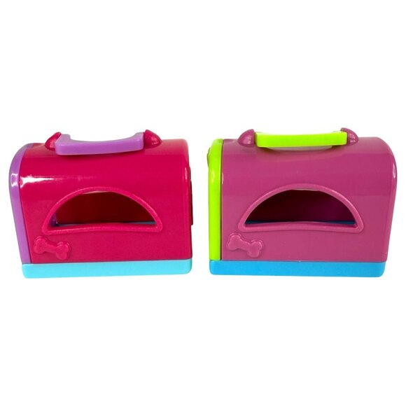 2 Disney Junior Puppy Dog Pals Pet Carriers Set Plastic Just Play - Picture 1 of 12